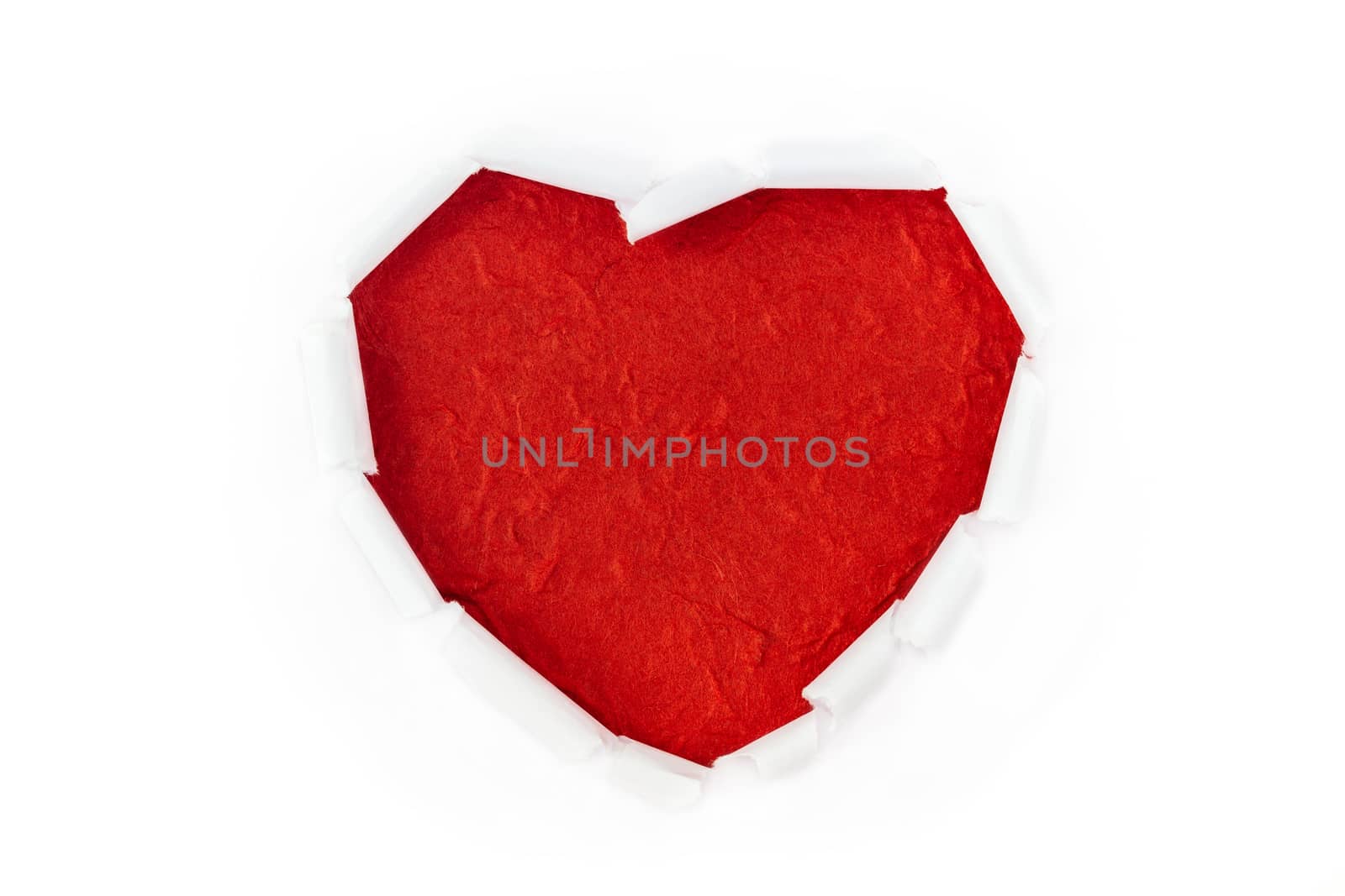 heart love ripped on white background