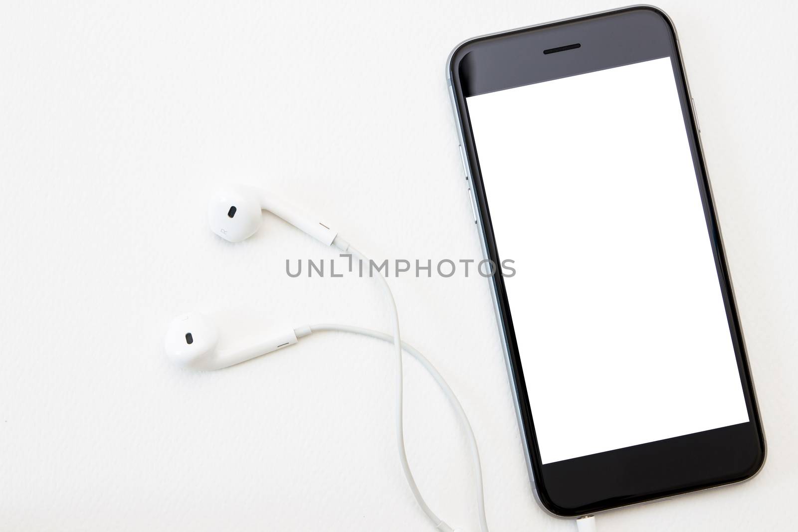 phone white screen and headphone