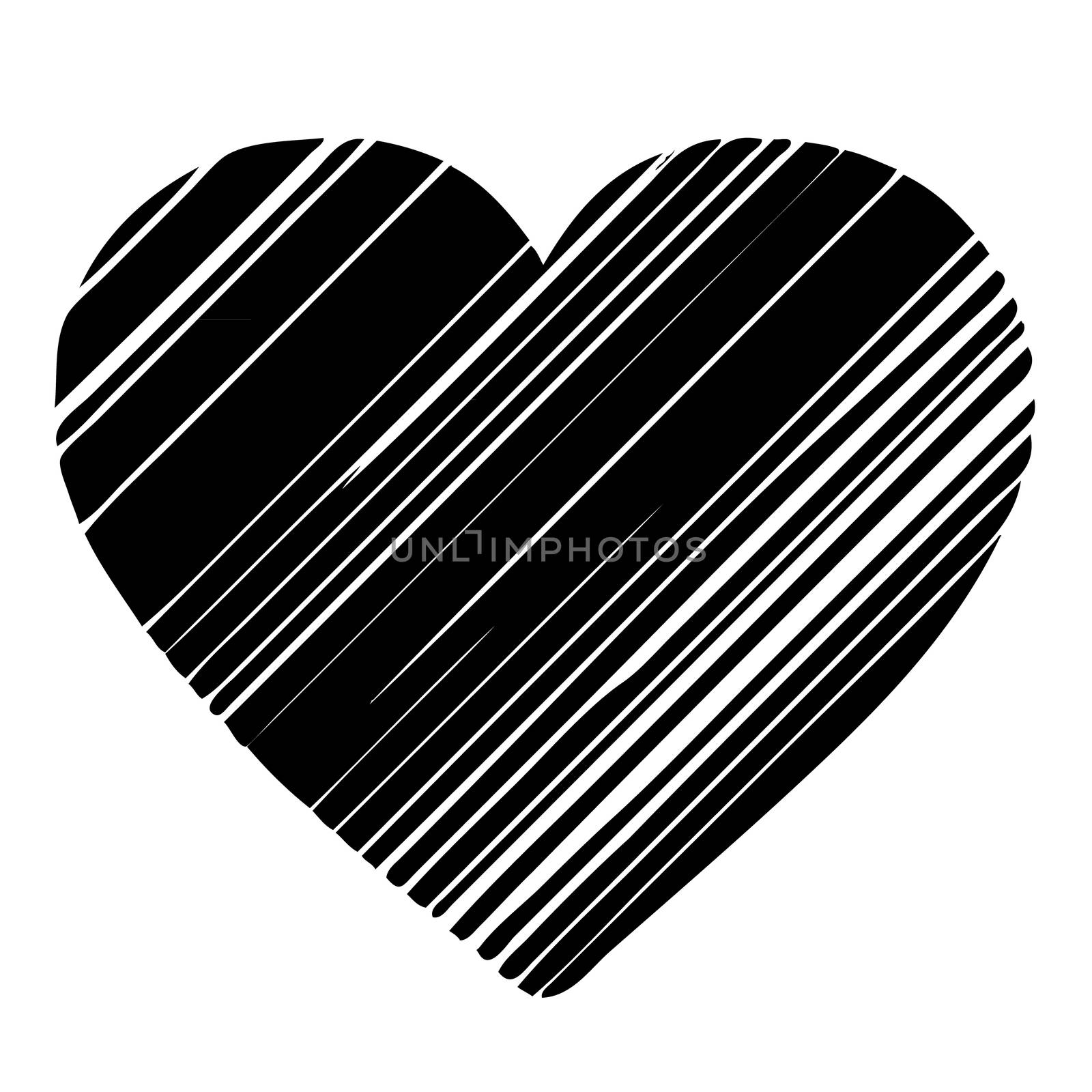 doodle design in heart shaped on white background