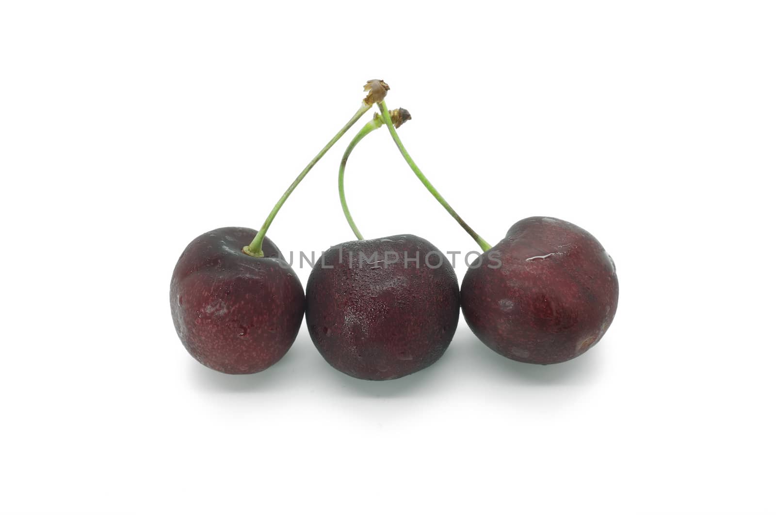 Natural and fresh cherry isolated on white background
