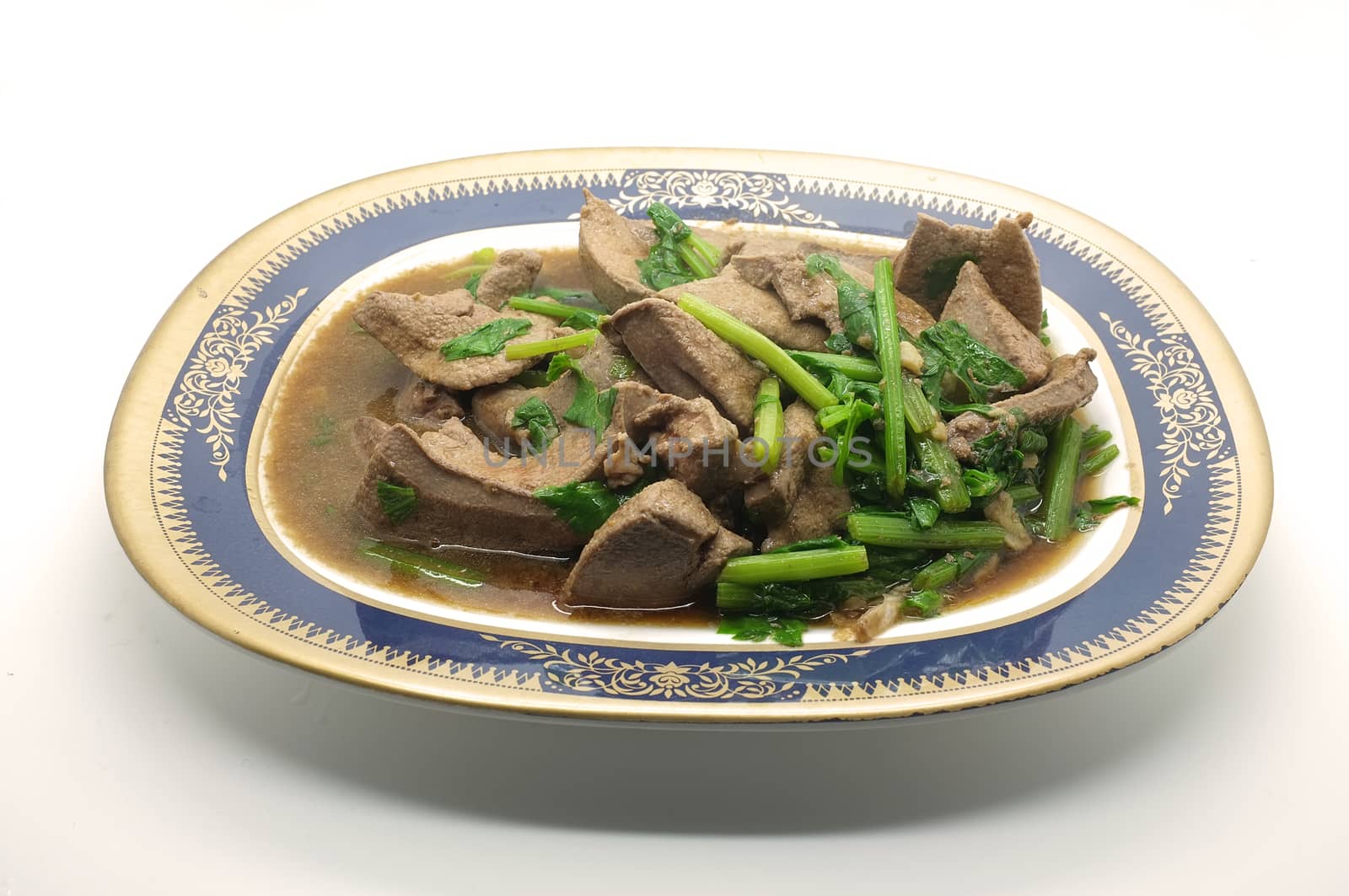 Stir fried pork liver with celery