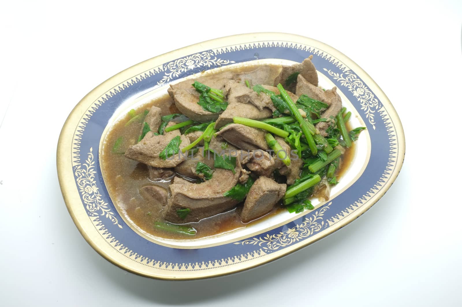 Stir fried pork liver with celery