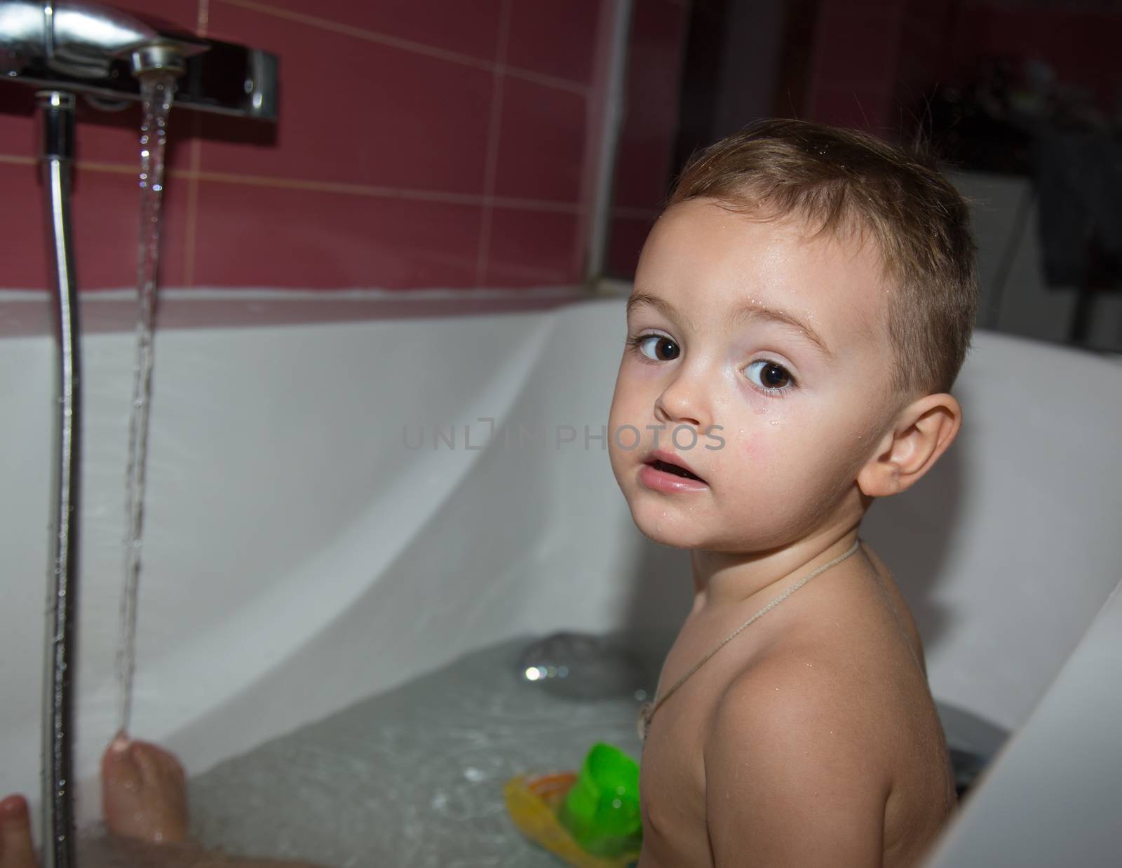 pretty young Boy in bath by desant7474