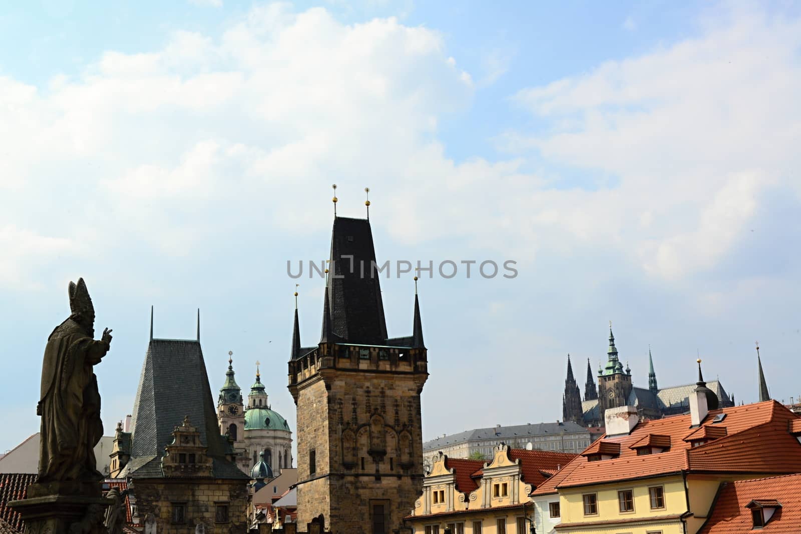 st. Vit cathedral in area of Prague castle in Czech republic
