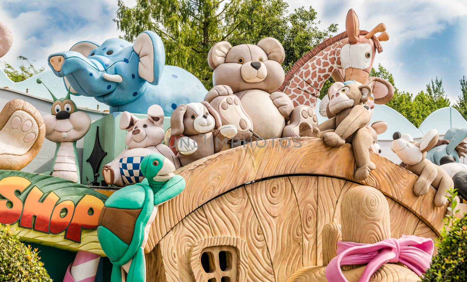 CASTELNUOVO DEL GARDA, Italy - September 08: Gardaland Theme Park in Castelnuovo Del Garda, Italy on Tuesday, September 8, 2015. Three million people visit the park on a yearly basis.