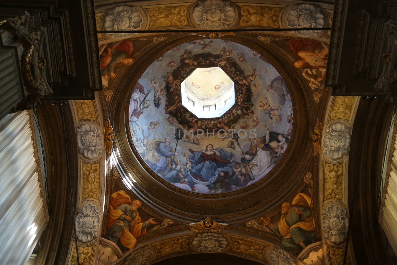 Fresco in the dome of the Saint Lucia church, Parma, Italy