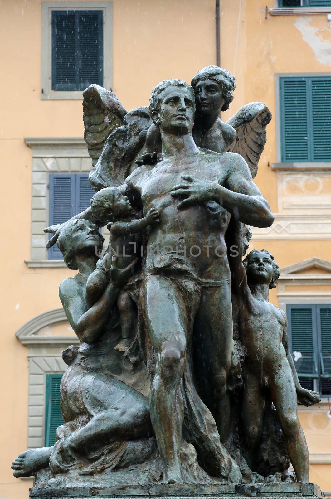 Monument to fallen war heroes in Portoferraio, Island of Elba, Tuscany, Italy