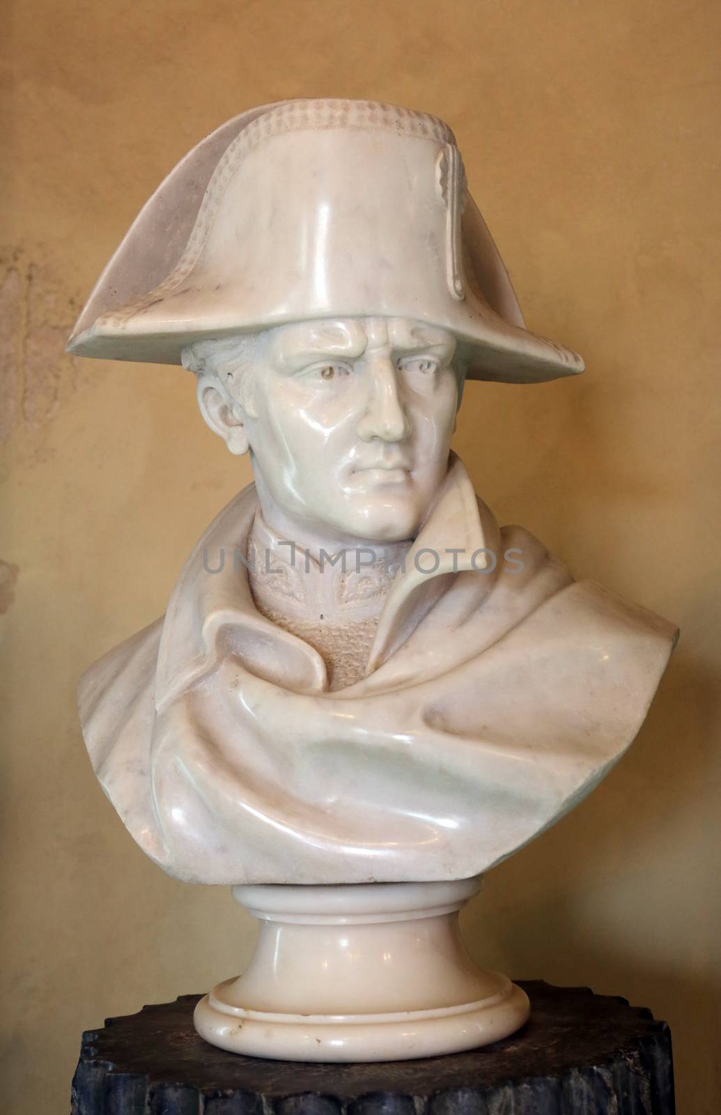 Bust of Napoleon now exhibited in the Villa dei Mulini, on May 03, 2014 Portoferraio, Italy