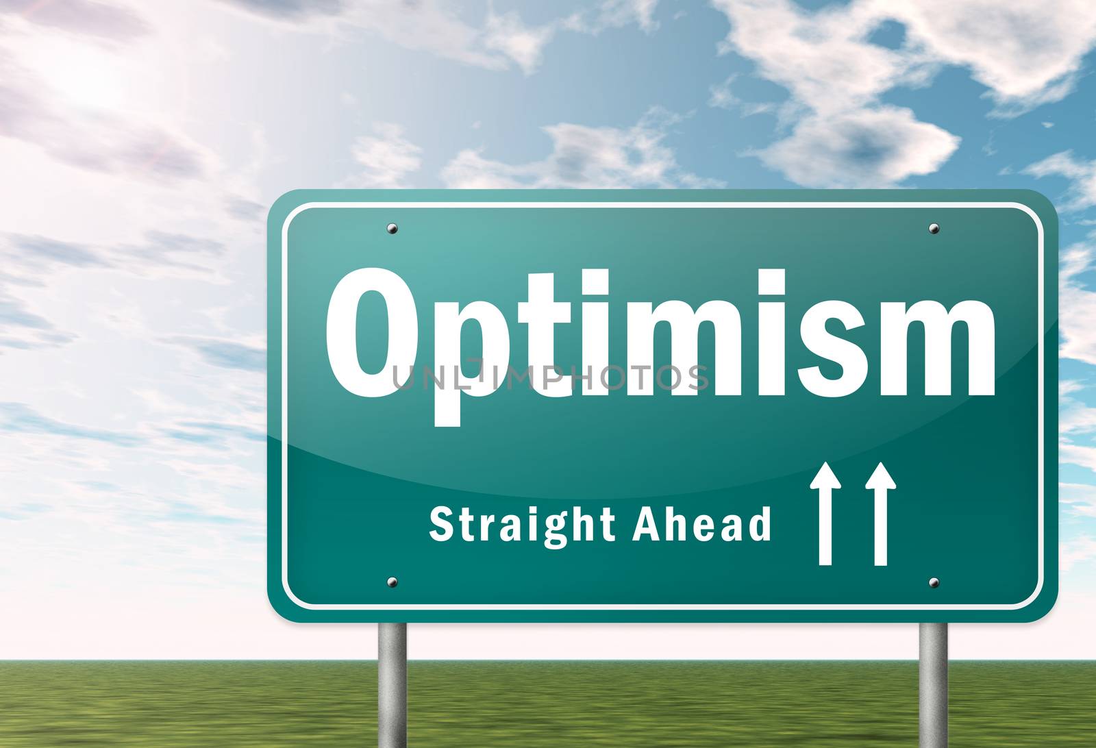 Highway Signpost Optimism by mindscanner