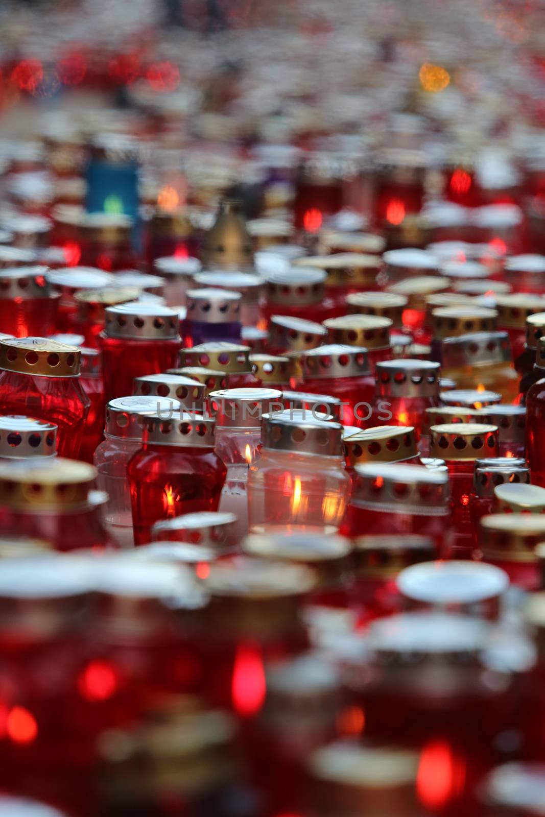 Zagreb cemetery Mirogoj on All Saints Day visited by thousands of people light candles for their deceased family members on 01 November 2013 in Zagreb.