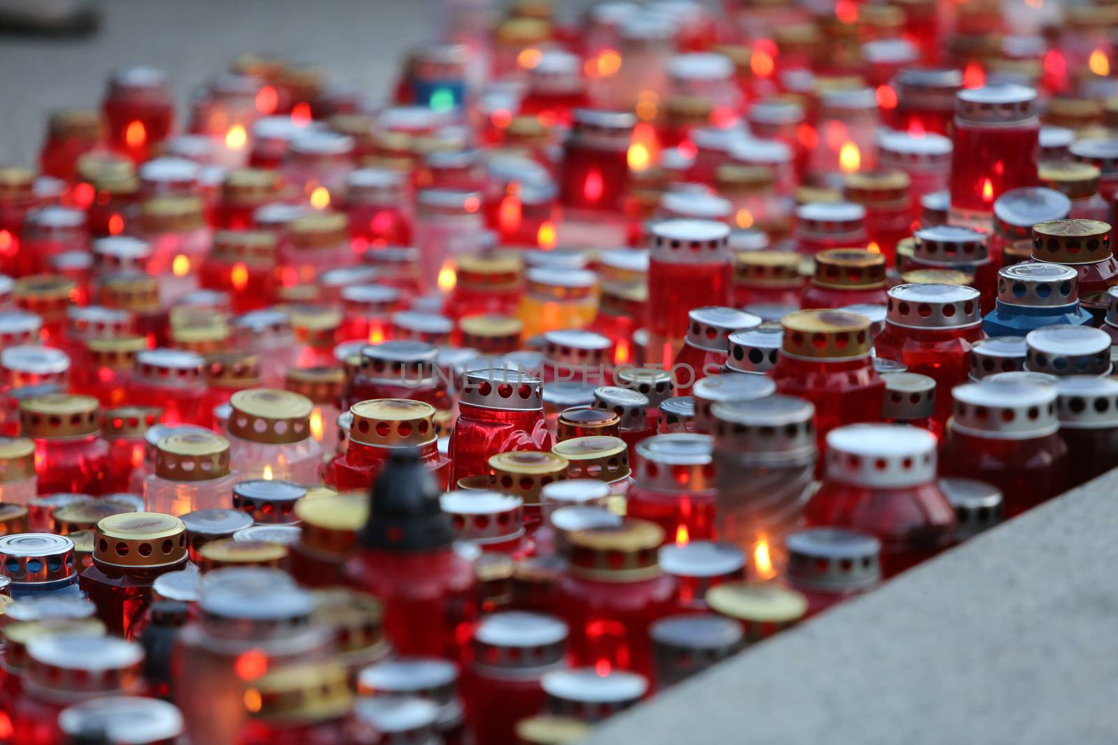 Zagreb cemetery Mirogoj on All Saints Day by atlas