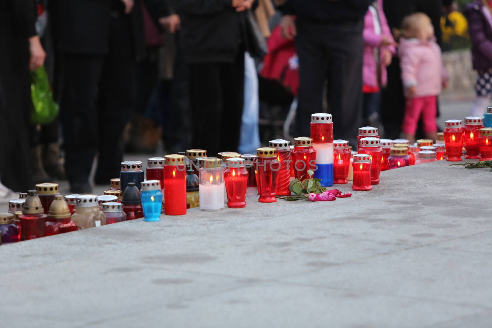 Zagreb cemetery Mirogoj on All Saints Day by atlas