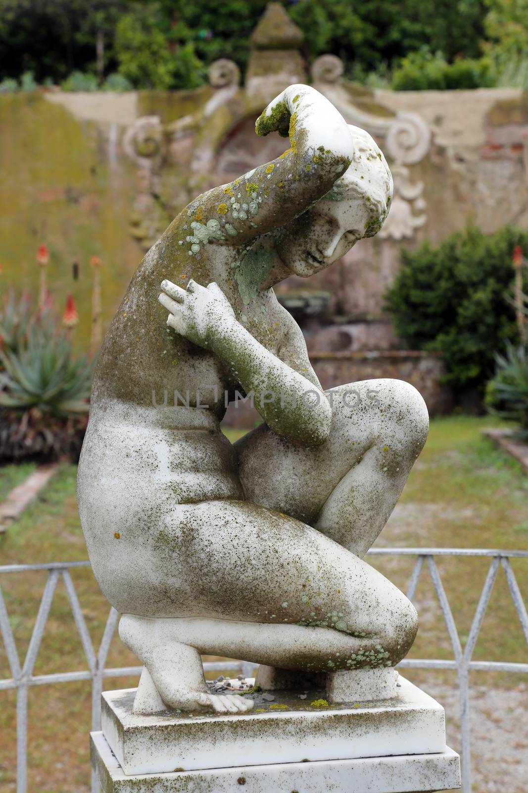 Statue of Paolina Buonaparte in the garden of the the Villa dei Mulini, on May 03, 2014 Portoferraio, Italy