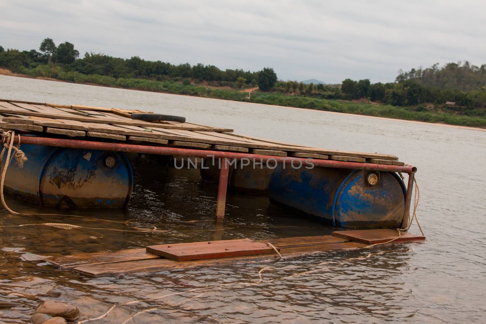 Passenger pontoon boat damaged