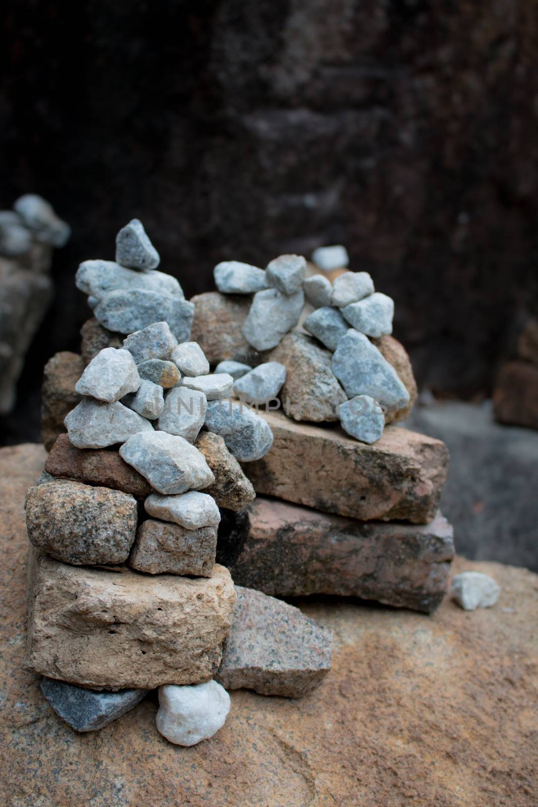 Balance stone on river coast