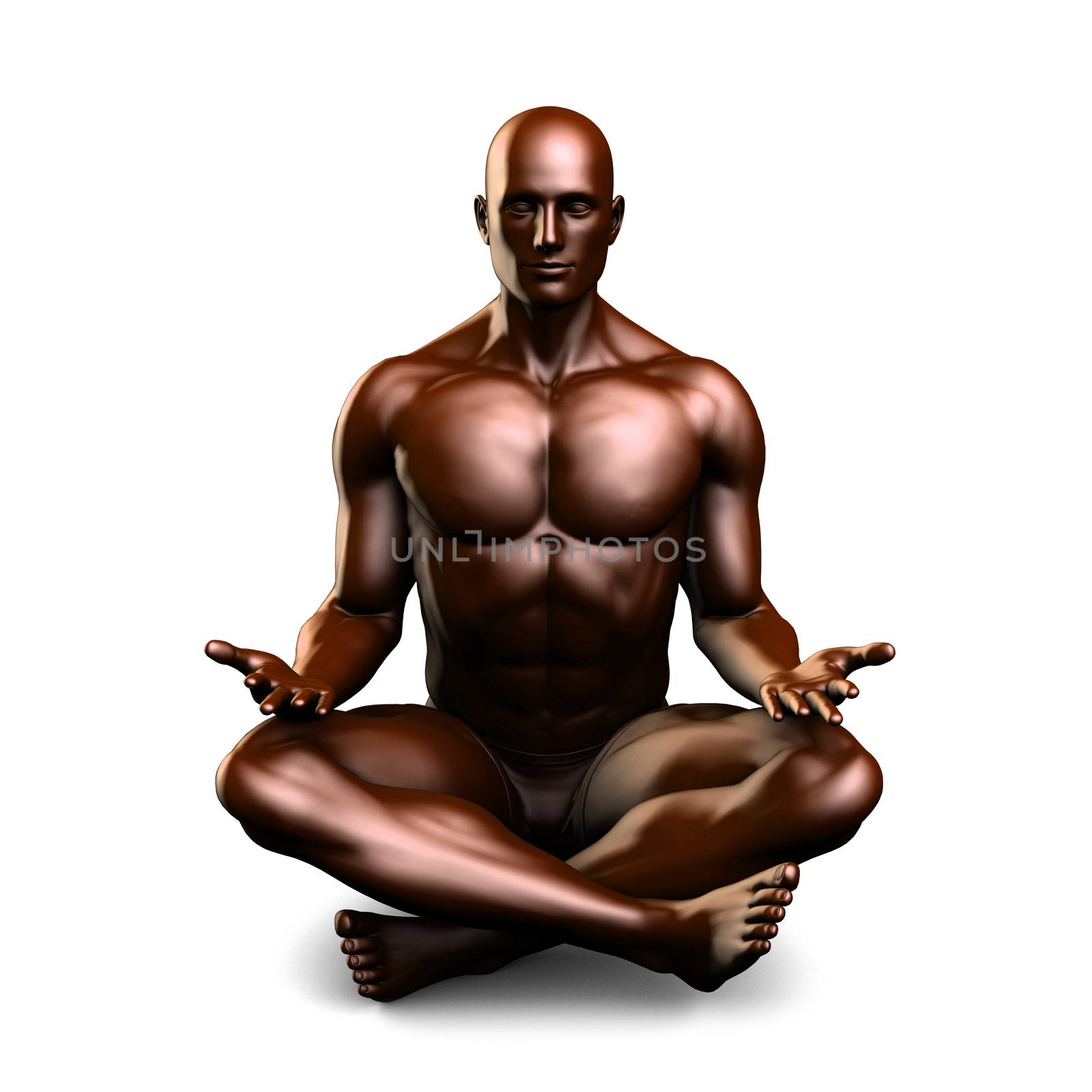 Illustration of a Male Figure Meditating by kentoh