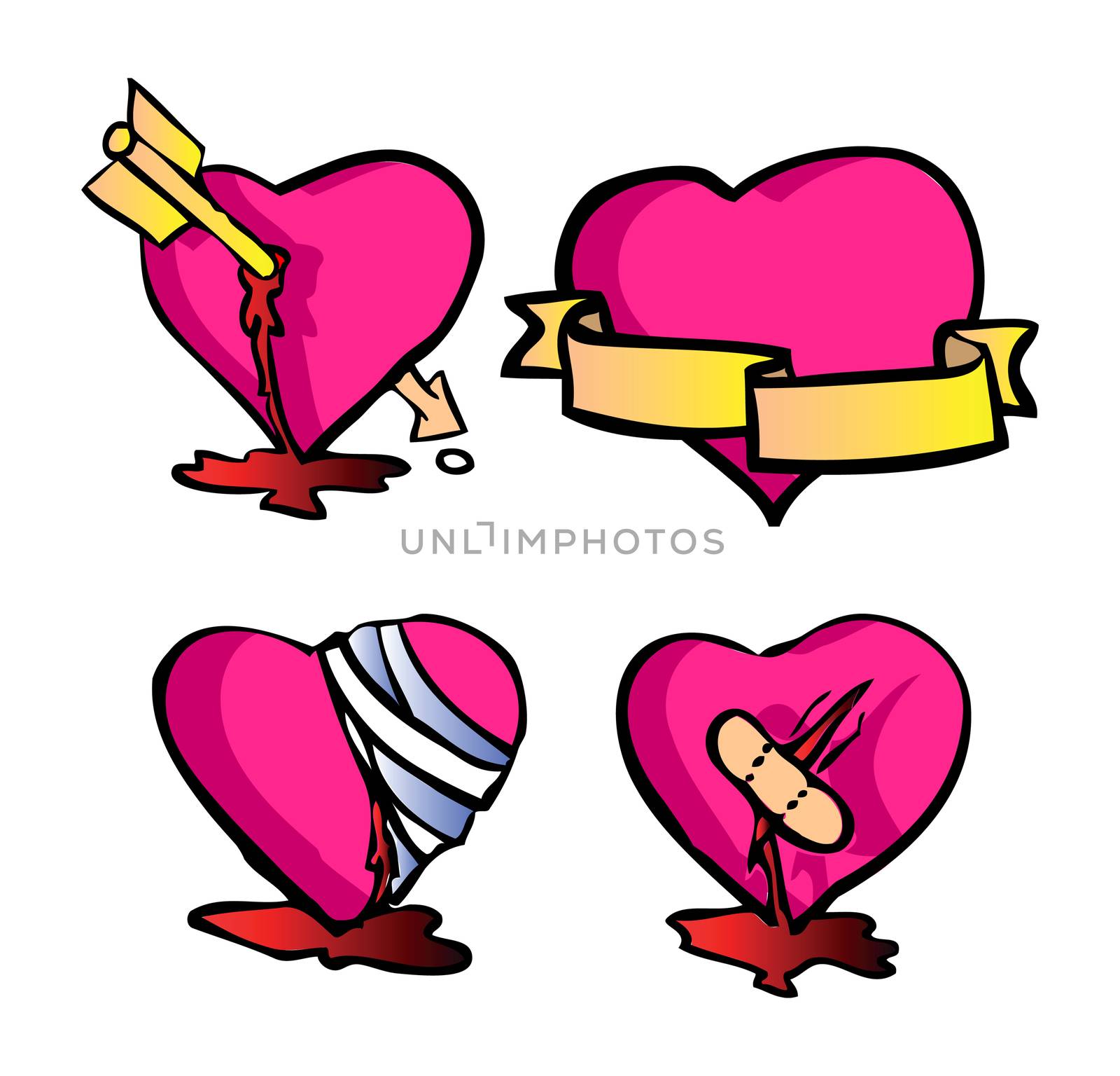 Happy Valentines Day  heart icons, tag, emblem
