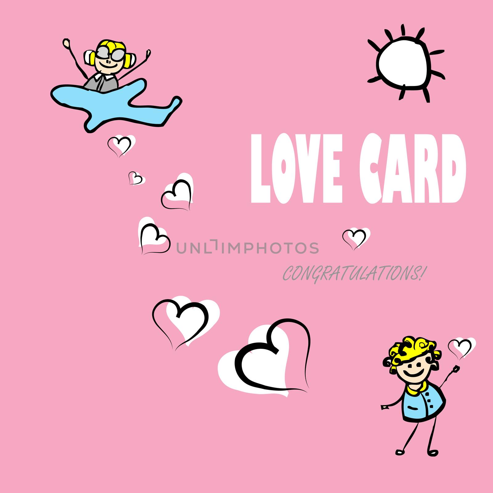 Card by Day of Valentine, vector cartoon love by IconsJewelry