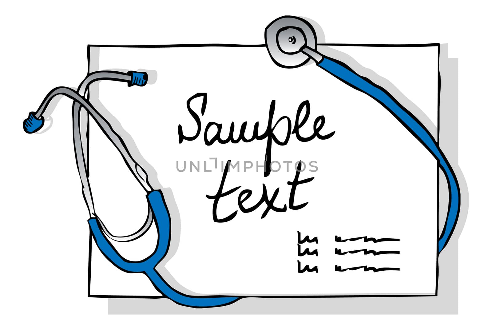 VECTOR blank clipboard with modern stethoscope, space for messages