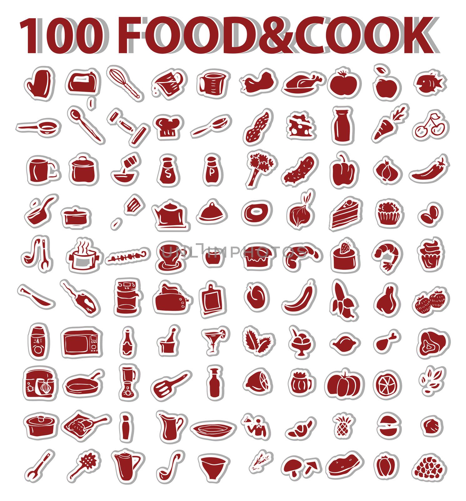 100 backgrounds stickers with design set element theme food and cooking