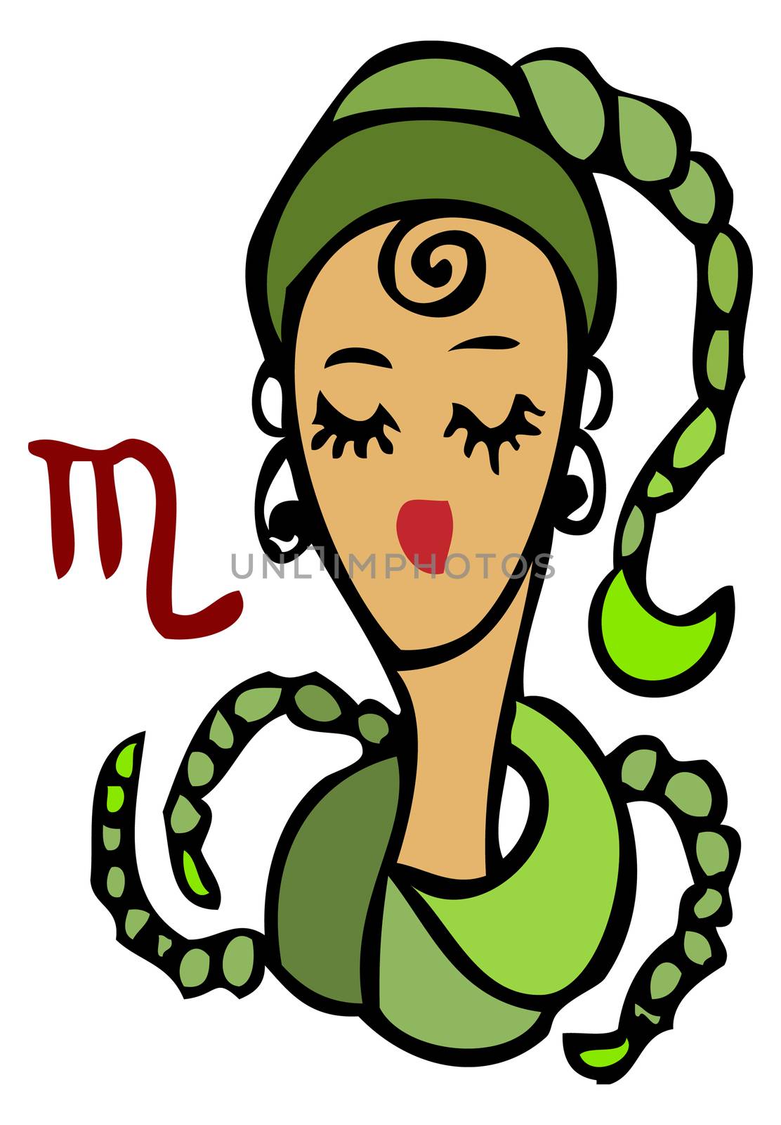 Zodiac signs, icons - scorpio, Beauty Woman girl scorpio symbol by IconsJewelry