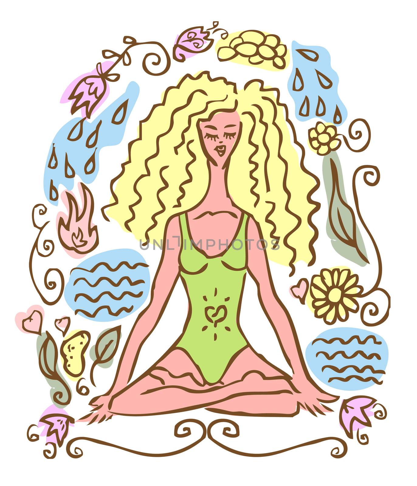 Yoga, sport woman, nature vector emblem, icon, fake symbol by IconsJewelry