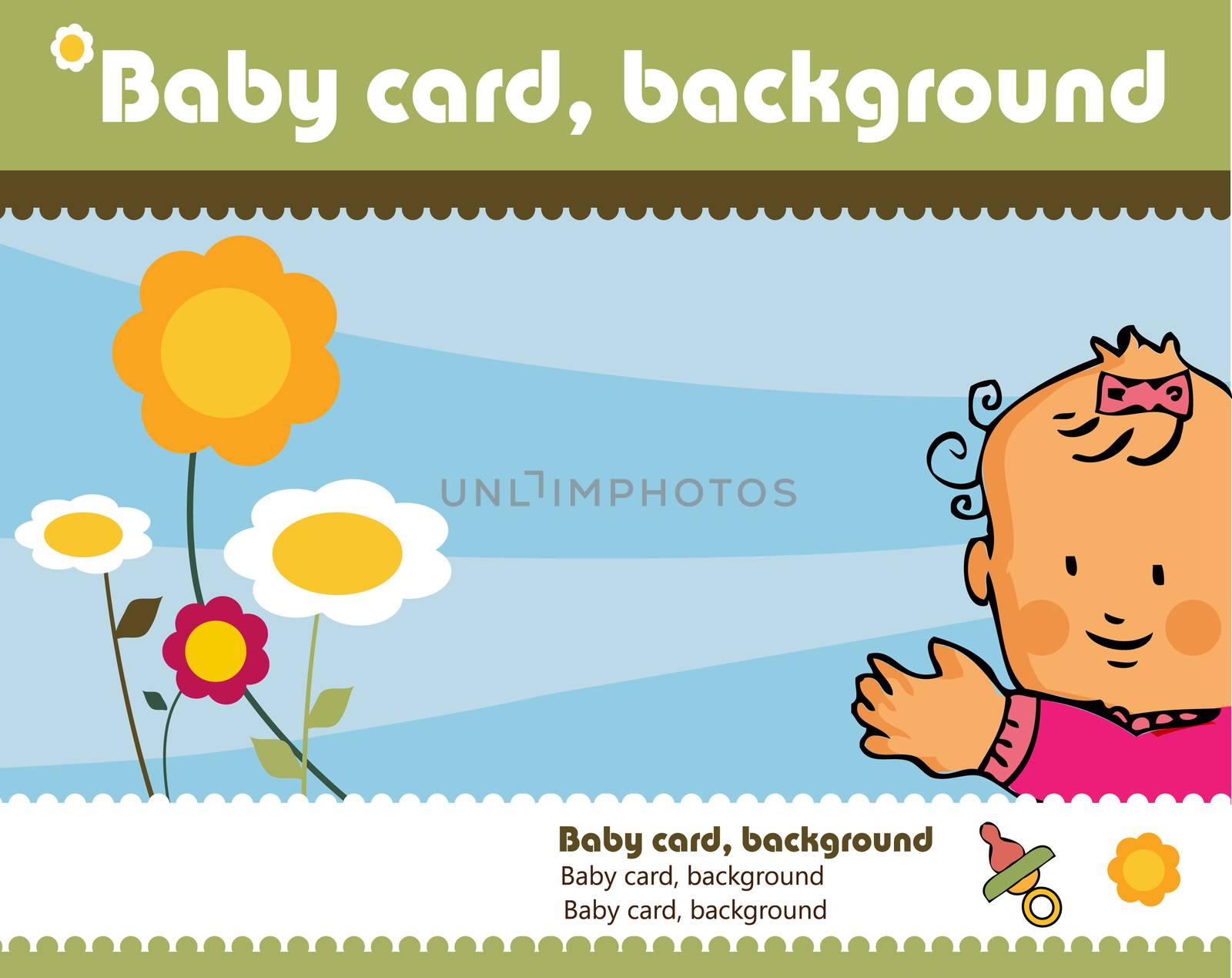 family kids background, fake paper card, presentation layout