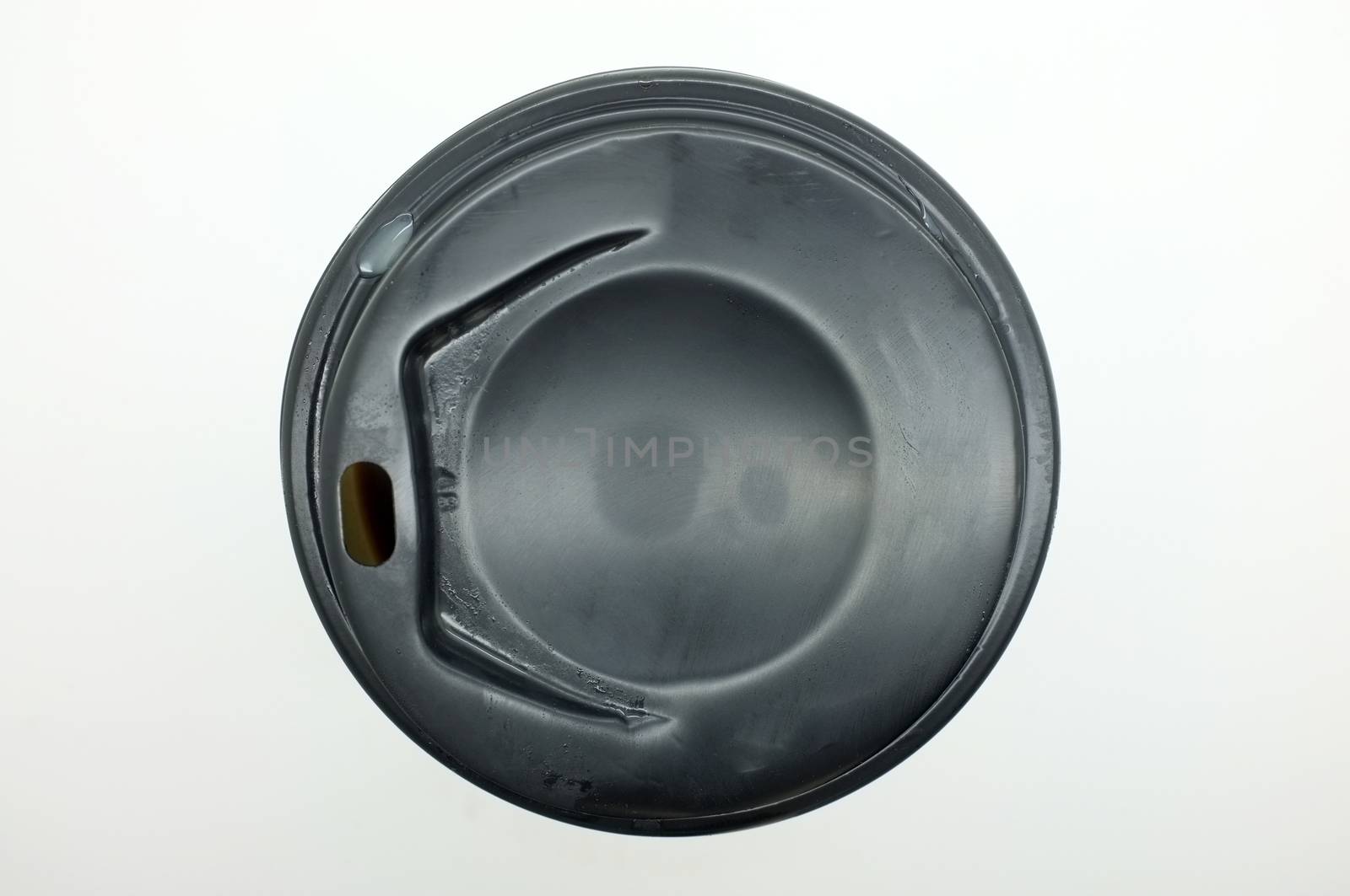 Black plastic lid of coffee cup