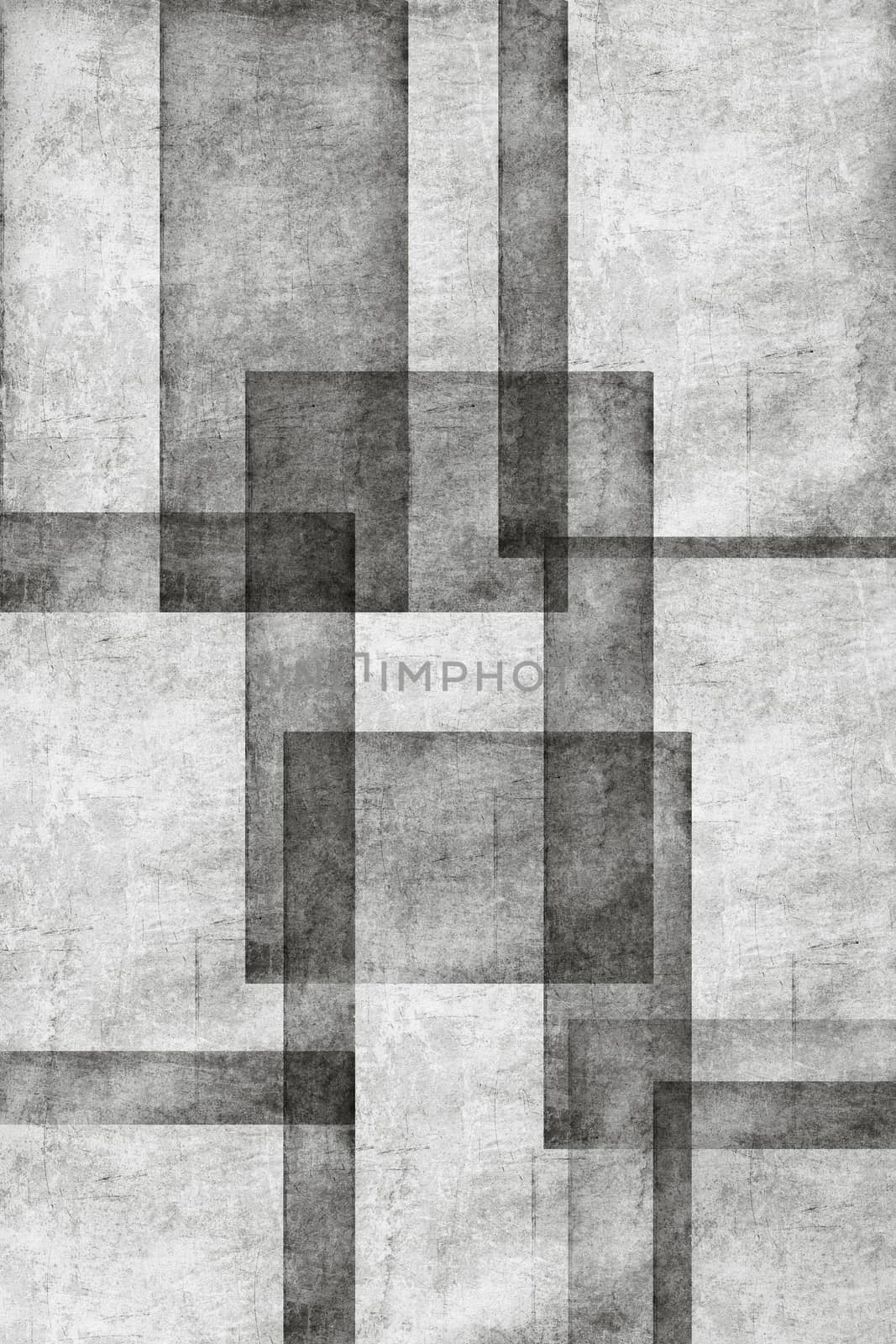 Black and white overlapping squares as background texture.
