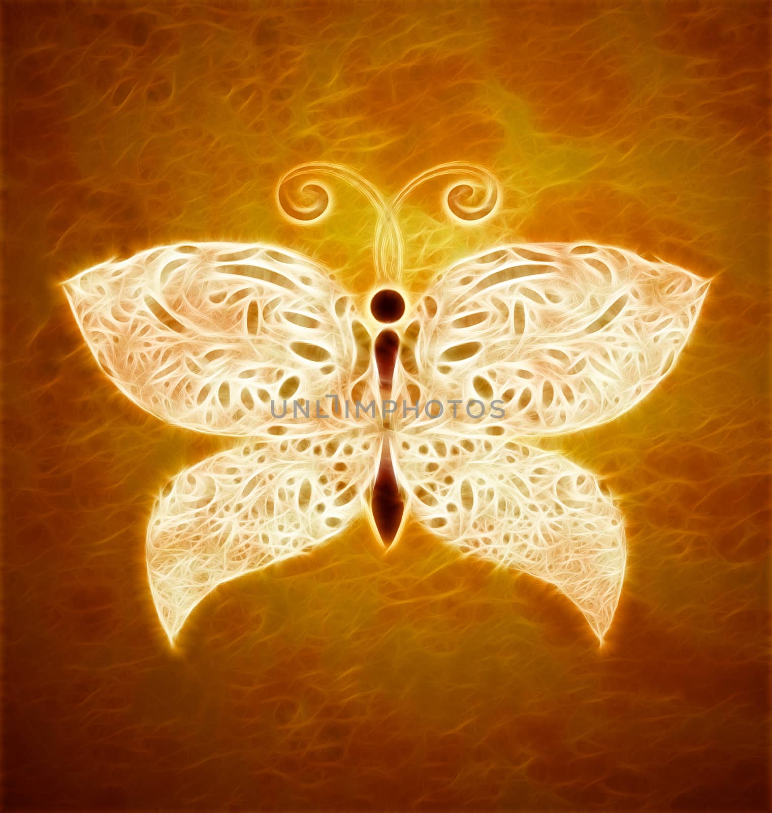 golden butterfly on dark brown vintage background