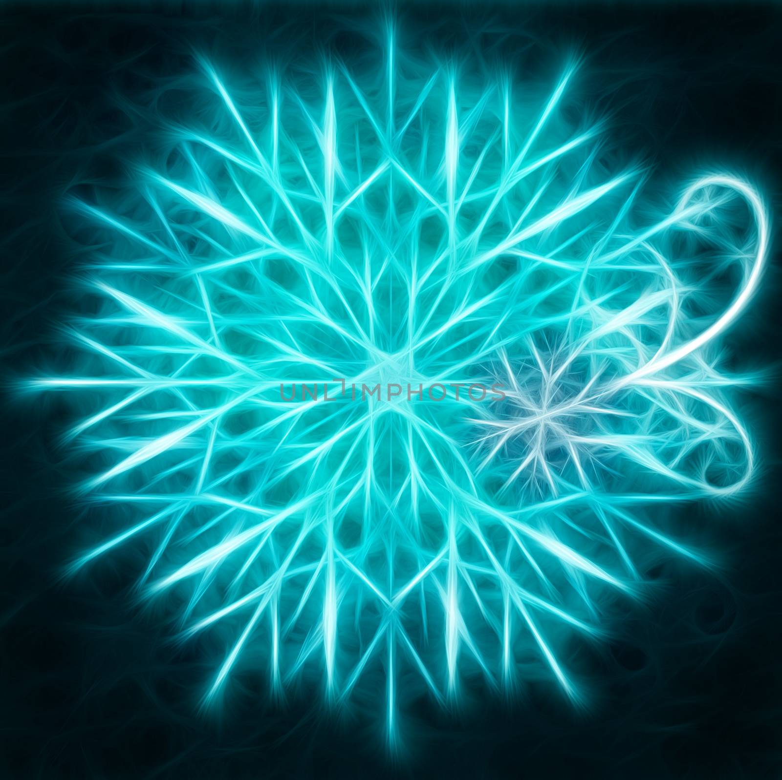 green-blue snowflakes grunge square background