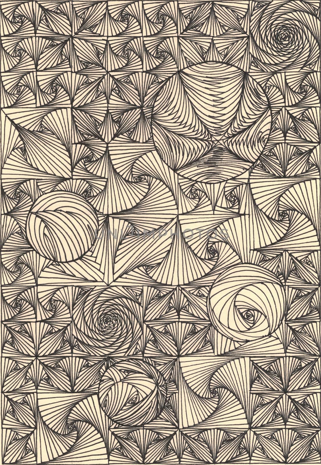 zentangle hand drawn on pzper