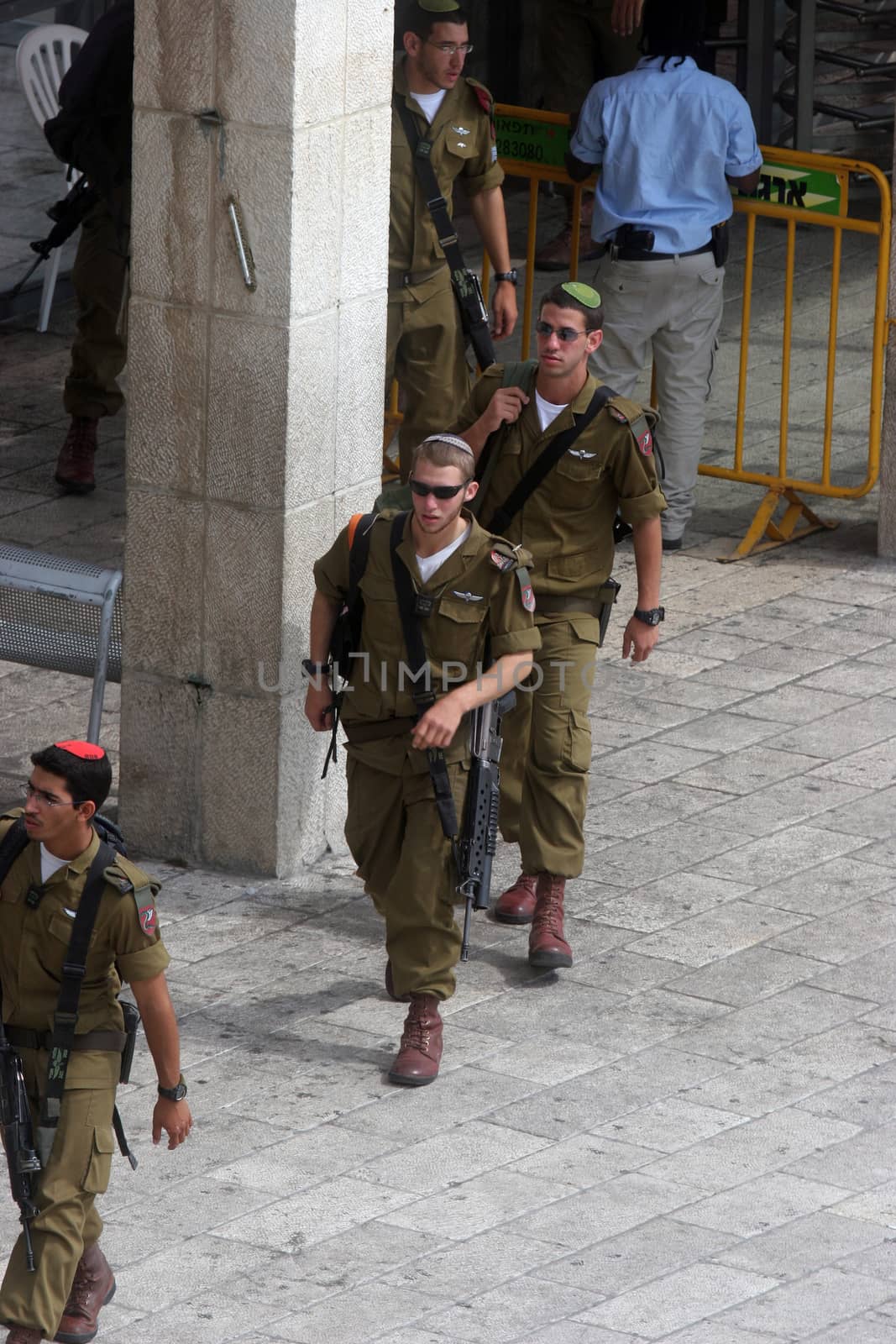 Members of the Israeli Border Police in the Old City October 03, 2006 in Jerusalem, Israel. They are deployed for law enforcement in the West Bank and Jerusalem.