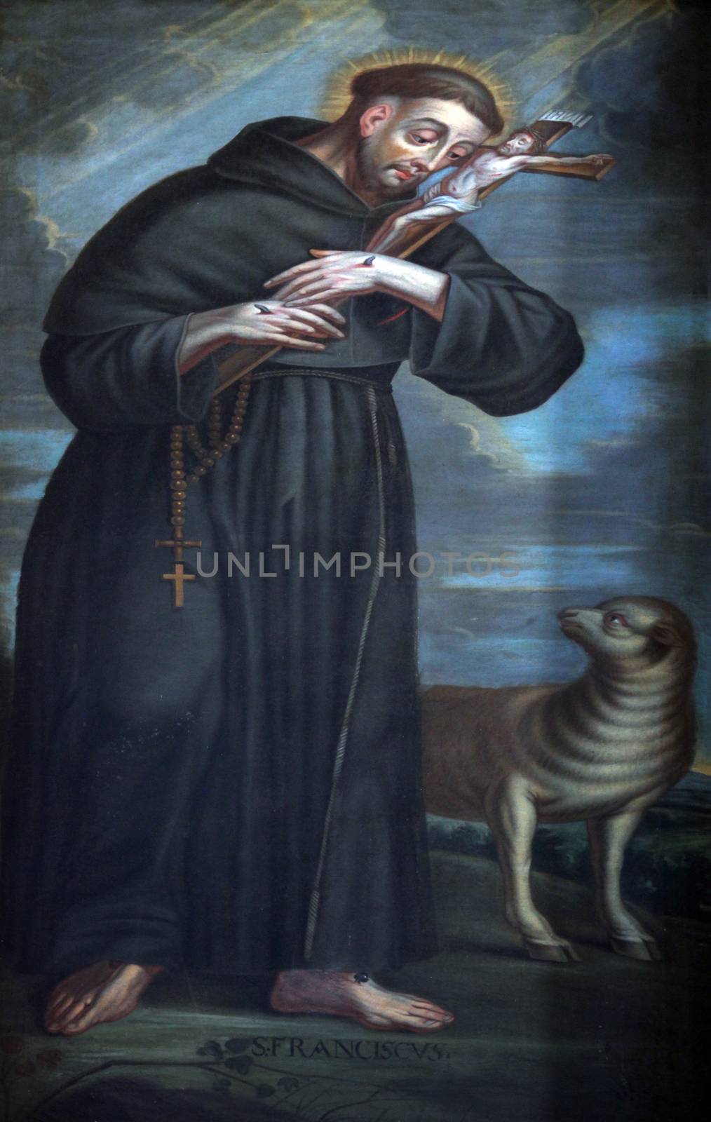 Saint Francis on July 18, 2013. Schonau Abbey is a monastery of Friars Minor (Franciscans Conventual) in the Bavarian village of Gemünden am Main, in the Diocese of Würzburg.
