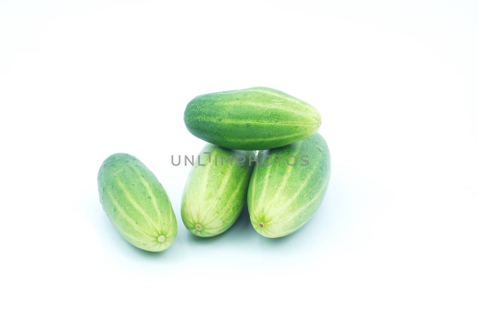 green cucumber on isolate white background by ninelittle