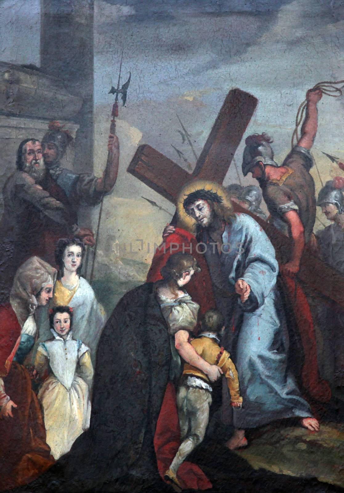 Station of cross on July 18, 2013. Schonau Abbey is a monastery of Friars Minor (Franciscans Conventual) in the parish village of Schonau in the Bavarian village of Gemünden am Main, in the Diocese of Würzburg.