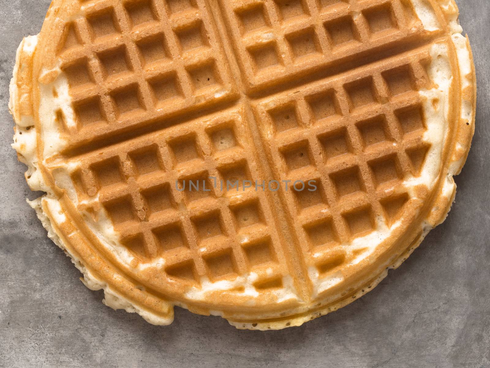 close up of rustic plain waffle