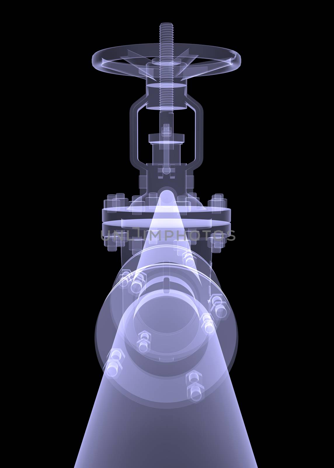 Xray of water pipe picture, front view
