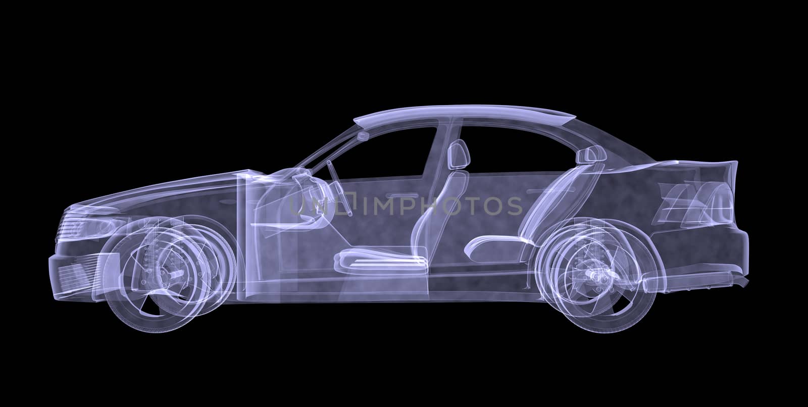 Xray of modern car picture, side view