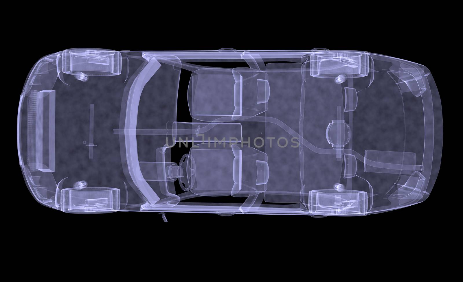 Xray of modern car picture, top view