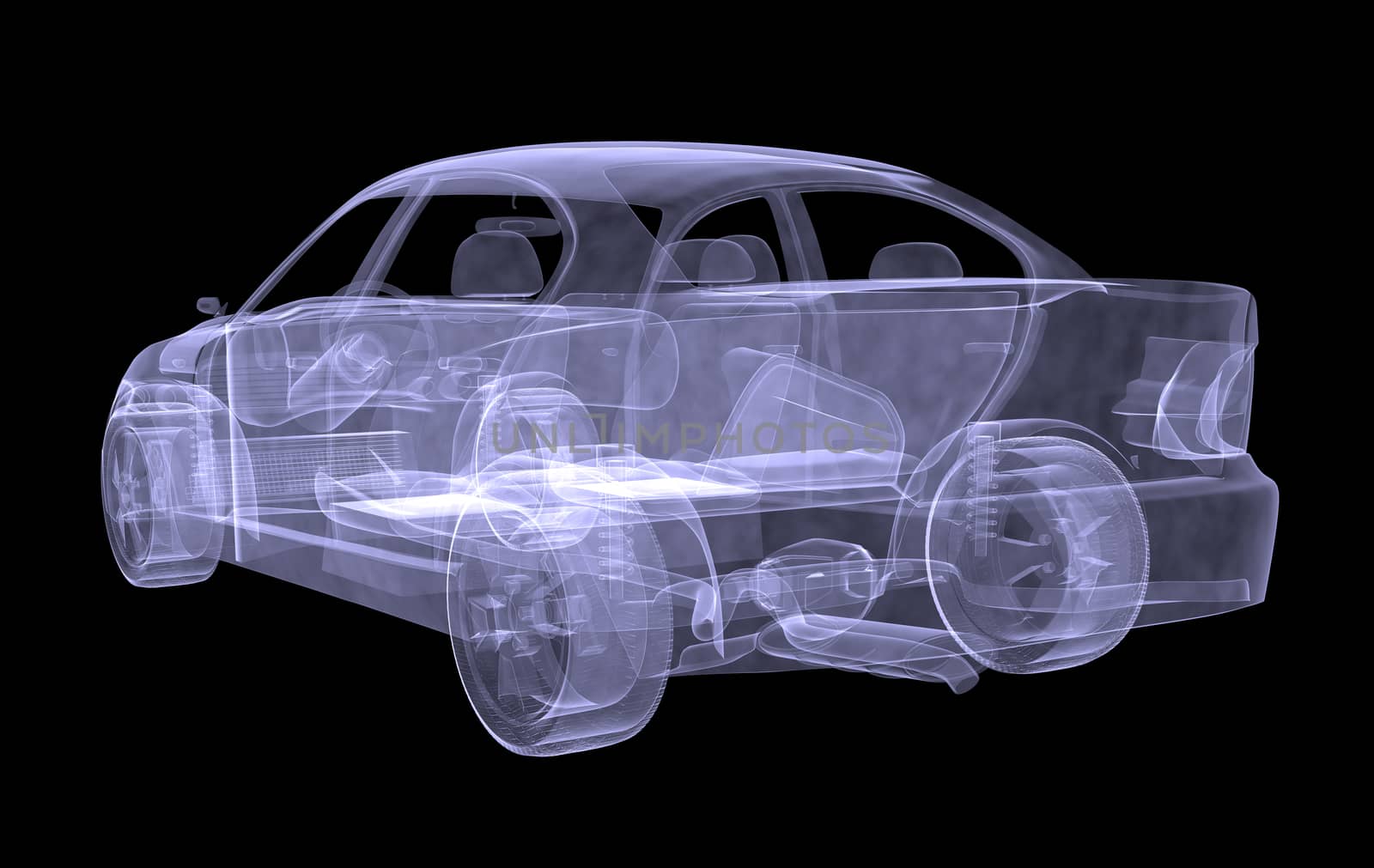 Xray of modern car picture, side view