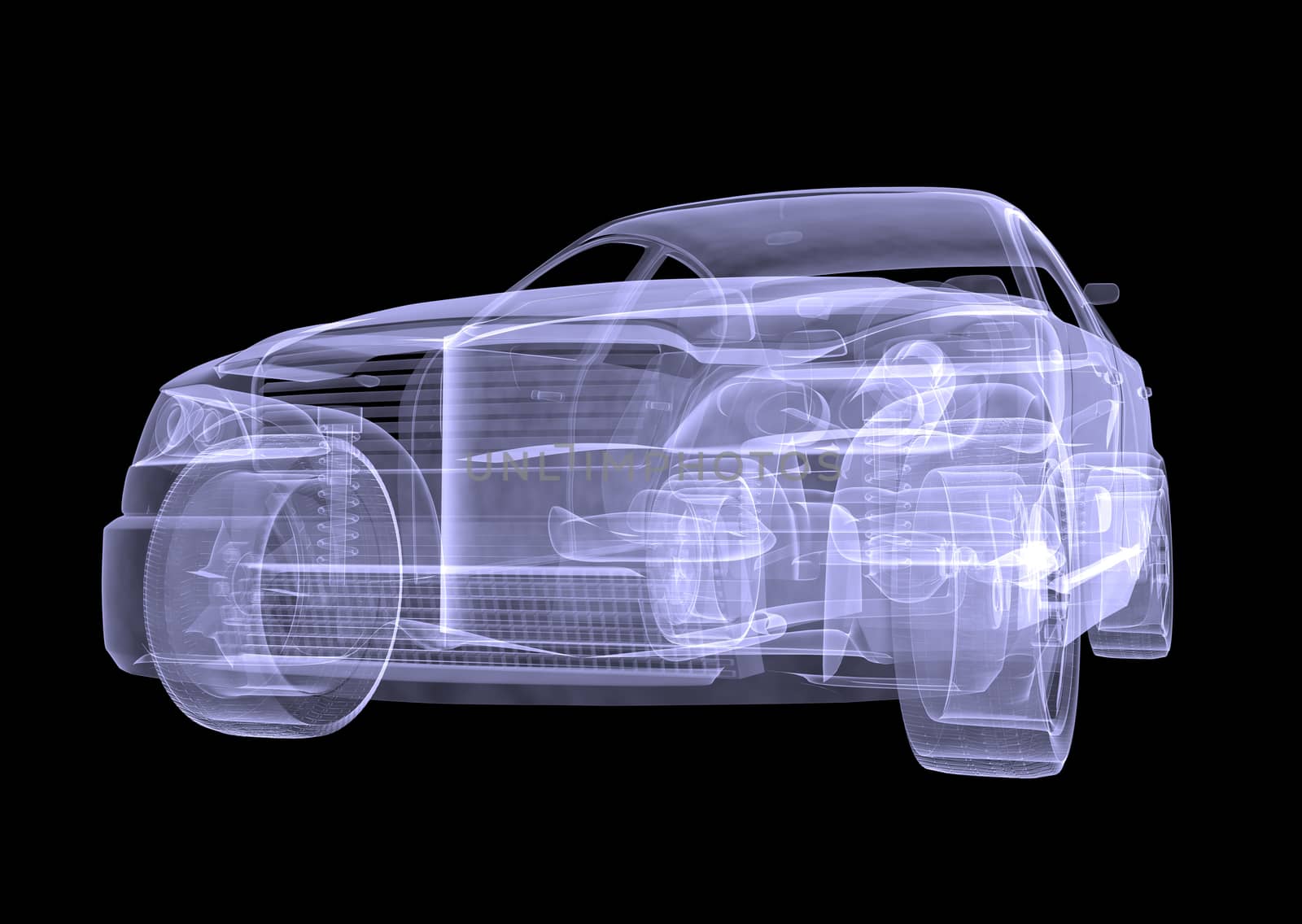 Xray of modern car picture, close up view