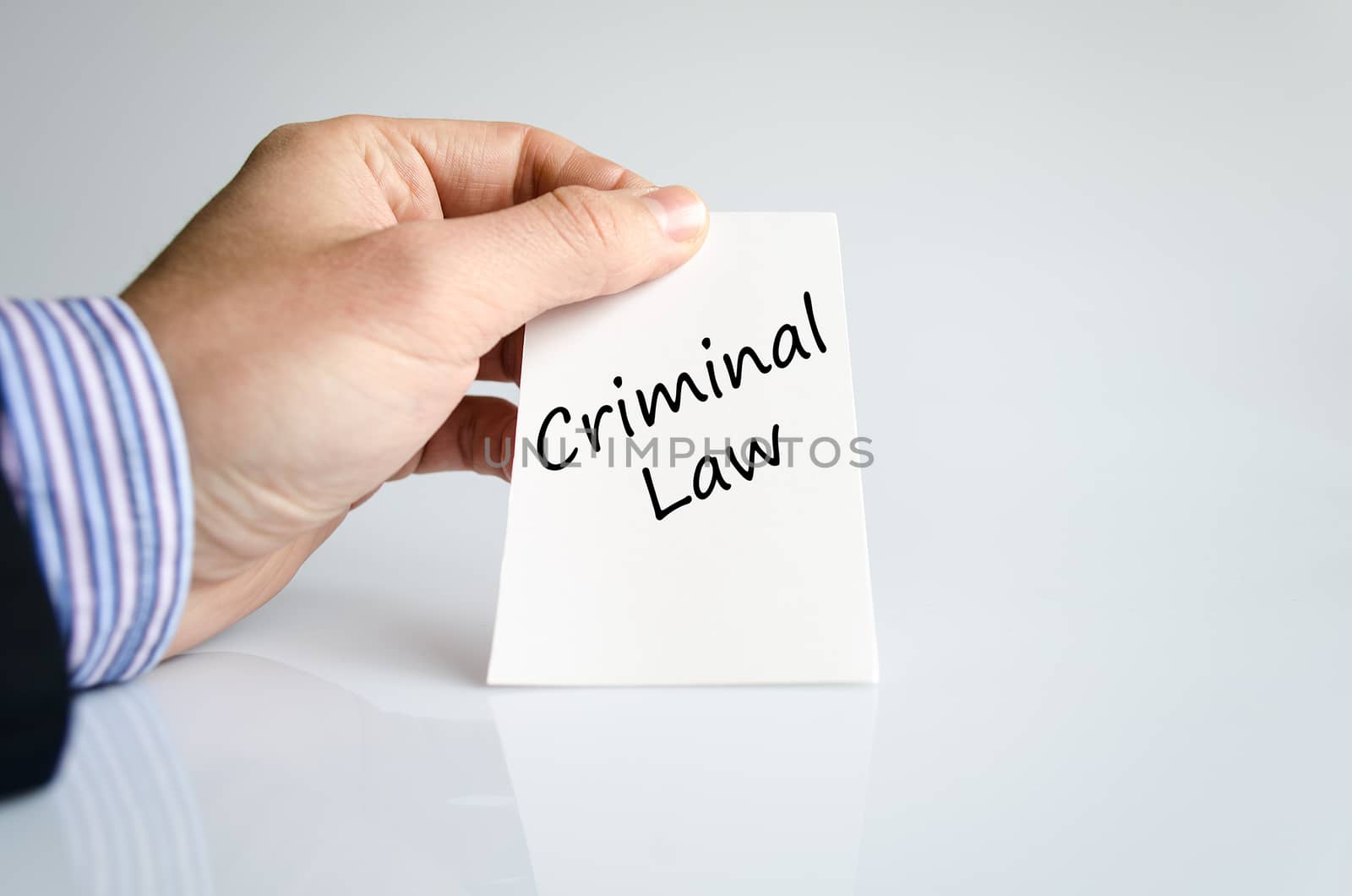 Criminal law text concept isolated over white background
