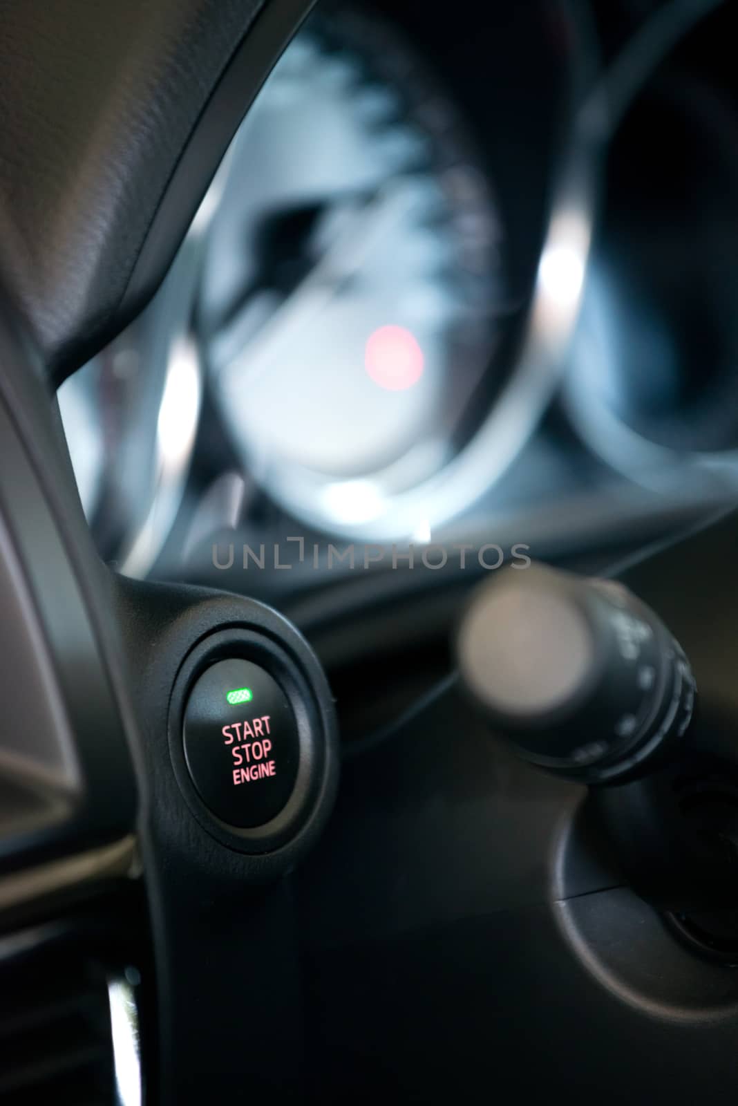 modern car engine start and stop button