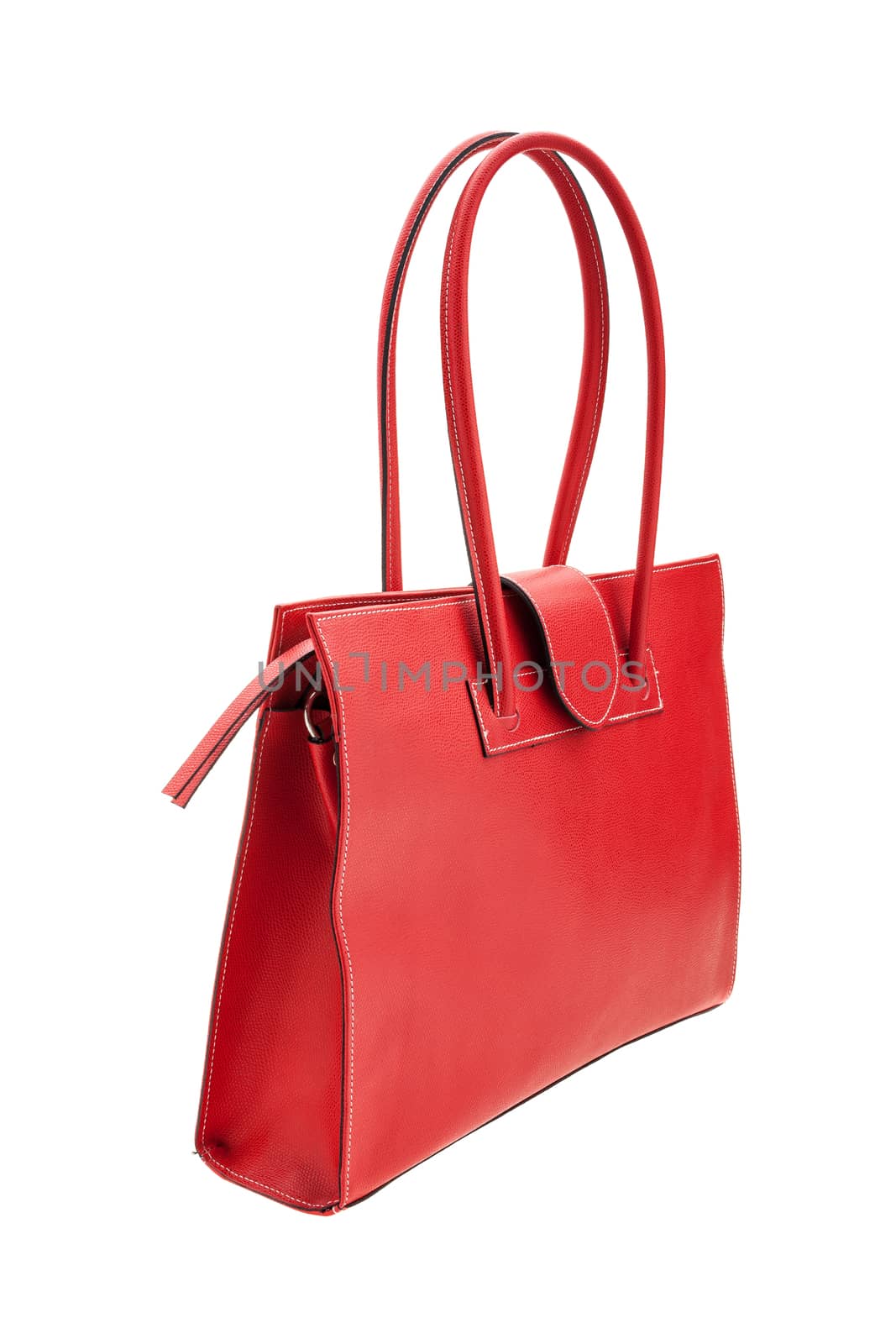 Red womens bag isolated on white background. by igor_stramyk