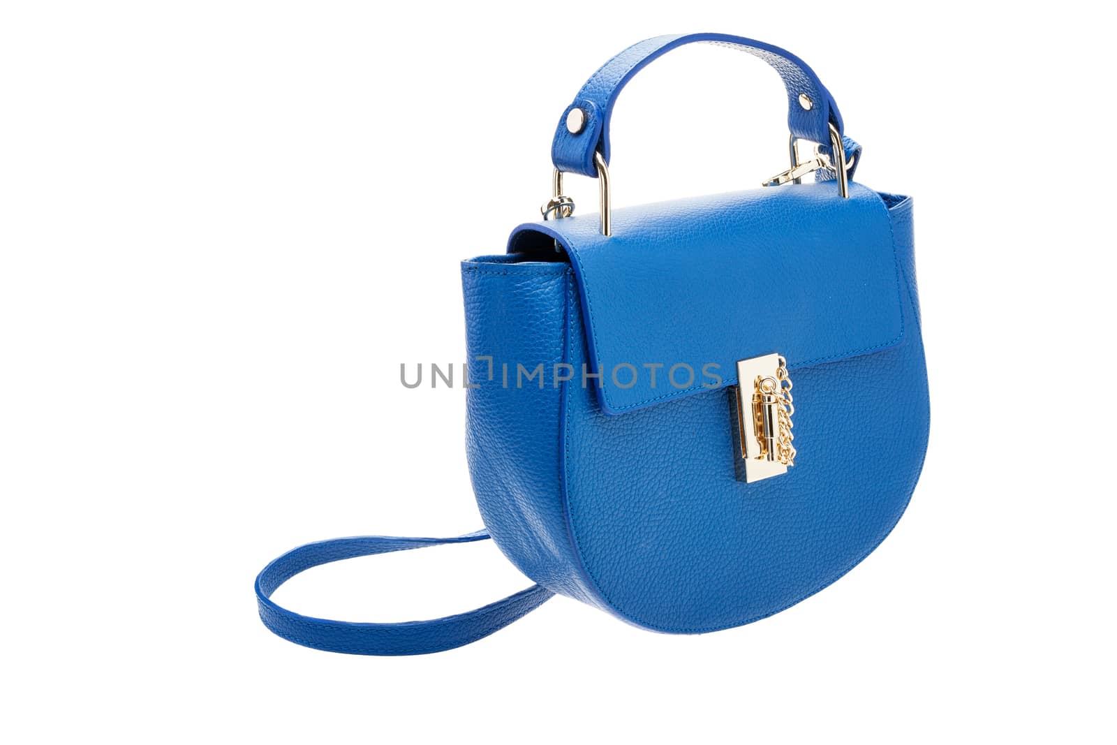 Blue womens bag isolated on white background. by igor_stramyk