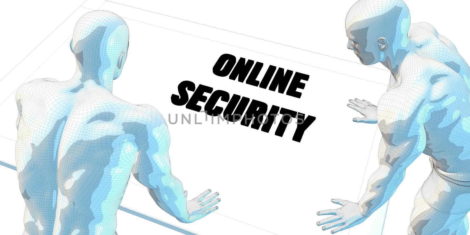 Online Security Discussion and Business Meeting Concept Art