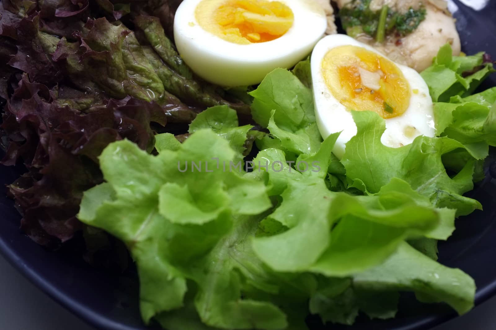Salad with chicken and egg