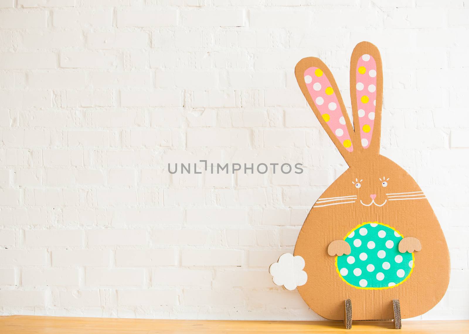 Decoration for Easter. Rabbit of cardboard  by sarymsakov