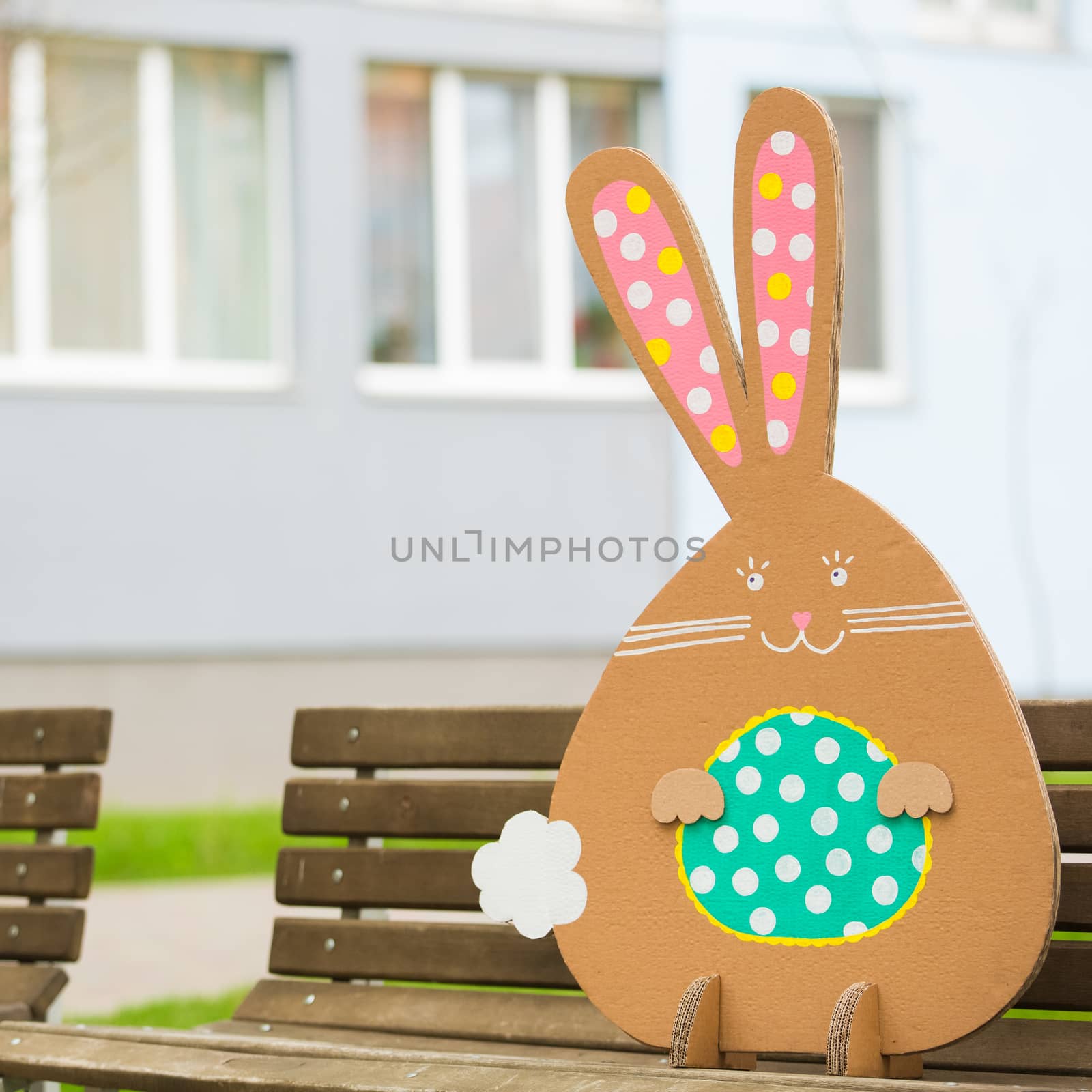 Decoration for Easter. Rabbit of cardboard  by sarymsakov